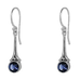 Sterling Silver Dangle Earrings with Blue Sapphire