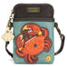 Crab Cellphone Crossbody in Orange with Teal by Chala