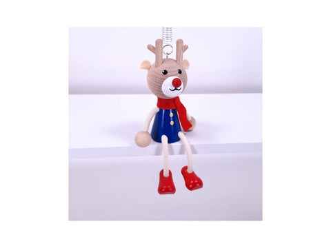 Reindeer Rudolph (Blue) Handcrafted Wooden Jumpie
