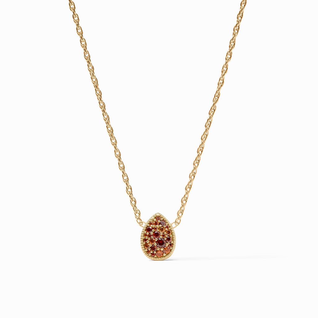 Pave Teardrop Delicate Necklace in Garnet by Julie Vos