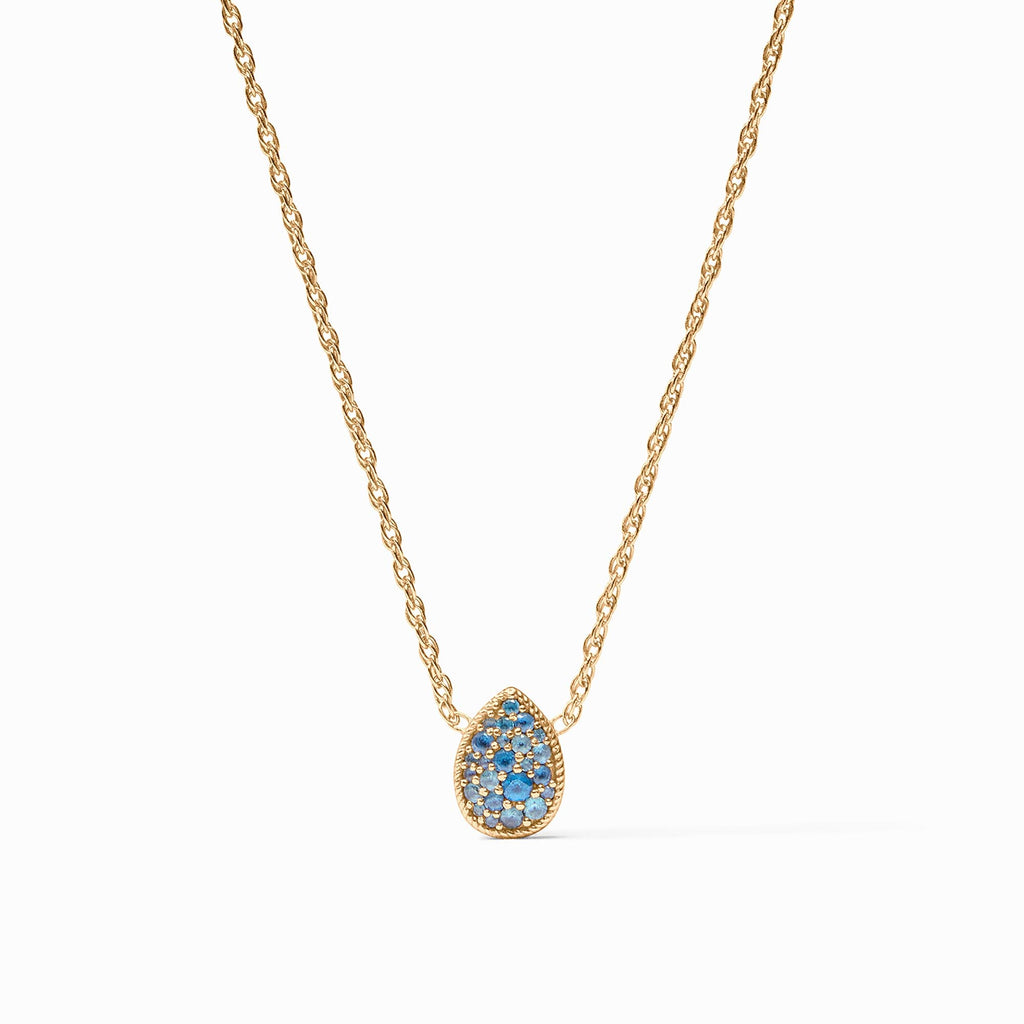 Pave Teardrop Delicate Necklace in Blue Topaz by Julie Vos