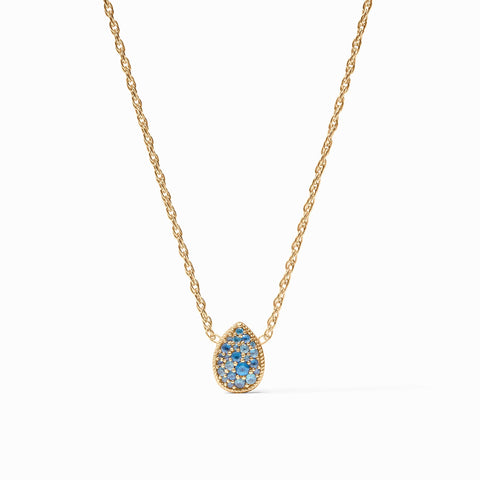 Pave Teardrop Delicate Necklace in Blue Topaz by Julie Vos
