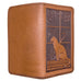 Cat in Window Leather Checkbook in Saddle