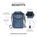 Cooper Leather Crossbody in Denim