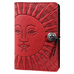 Large Leather Journal - Sun in Red
