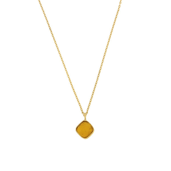 Bubble Diamond 16 Inch Adjustable Pendant Necklace - Amber by Michael Michaud