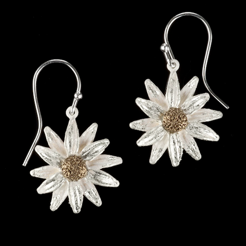 Daisy Wire Drop Earrings by Michael Michaud