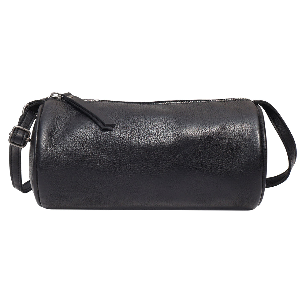 Twyla Leather Crossbody in Black