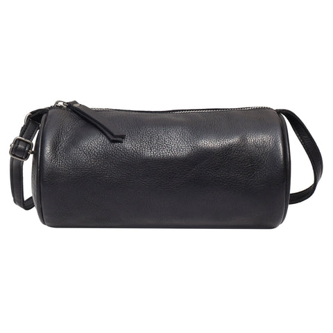 Twyla Leather Crossbody in Black