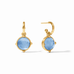 Honeybee Iridescent Chalcedony Blue Hoop &amp; Charm Earrings by Julie Vos