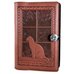Cat in Window Small Leather Journal in Saddle