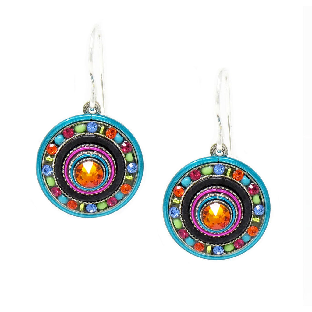 Tangerine La Dolce Vita Round Earrings by Firefly Jewelry