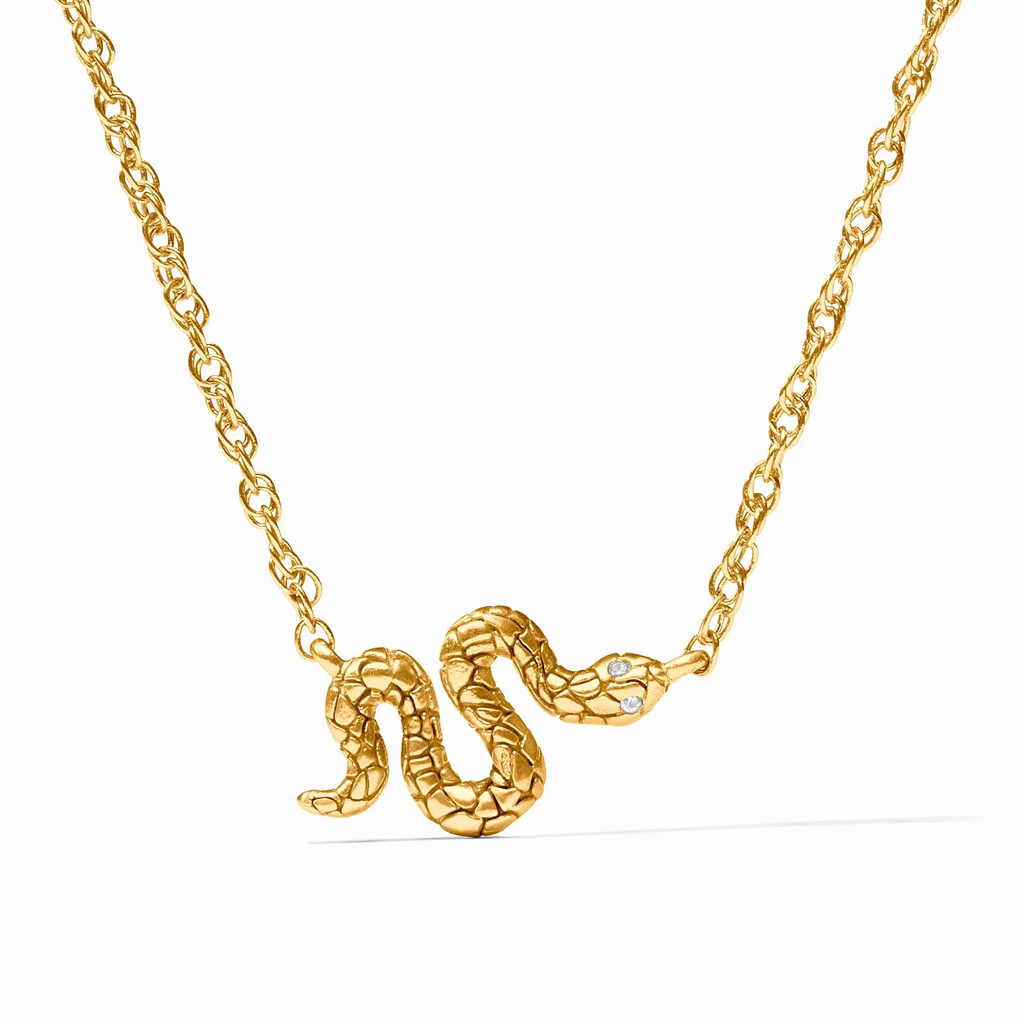 Snake Delicate Cubic Zirconia Necklace by Julie Vos