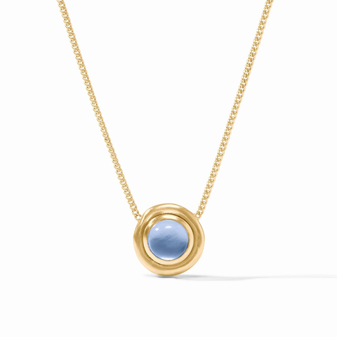Wave Stone Delicate Necklace in Iridescent Chalcedony Blue by Julie Vos