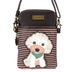 Poodle Cellphone Crossbody in Burgundy Stripe by Chala