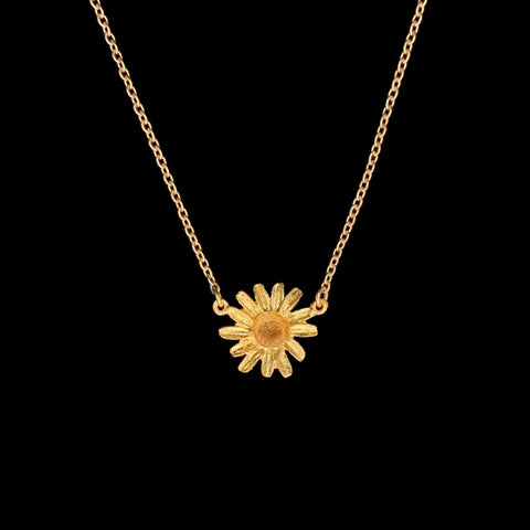 Golden Daisy 16 Inch Adjustable Single Flower Pendant Necklace by Michael Michaud