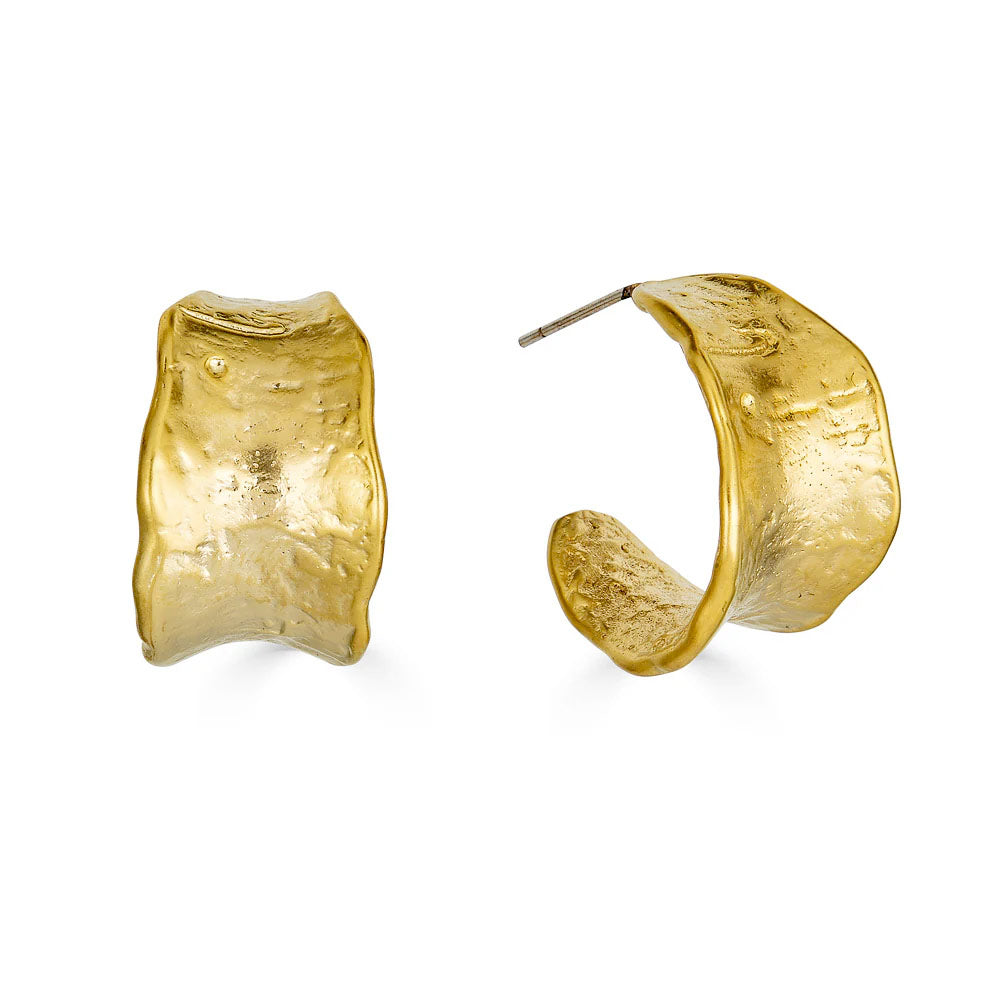 Matte Gold Hoop Earrings by Loni Paul