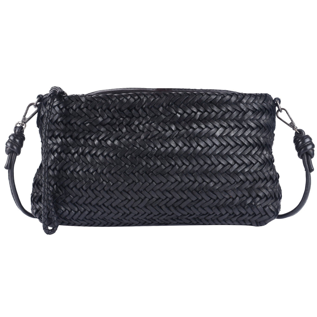 Hale Leather Crossbody and Clutch in Black