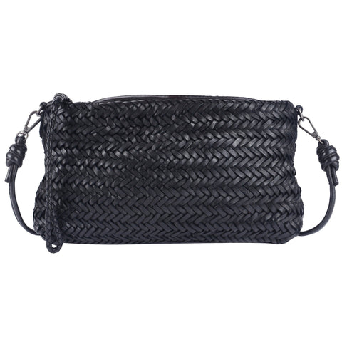 Hale Leather Crossbody and Clutch in Black