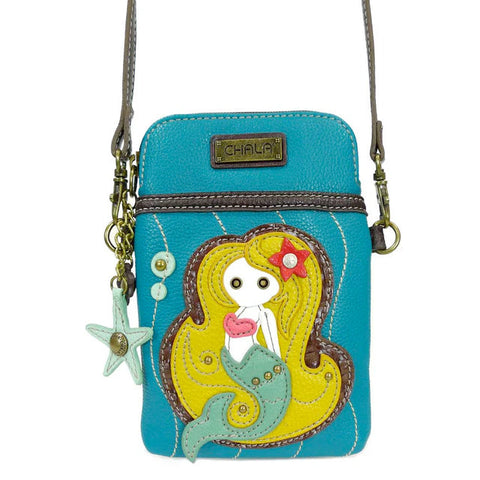 Mermaid Cellphone Crossbody in Blue