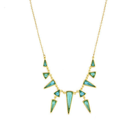 Teal and TurquoiseTrinity 16 Inch Adjustable Dangle Necklace by Michael Michaud