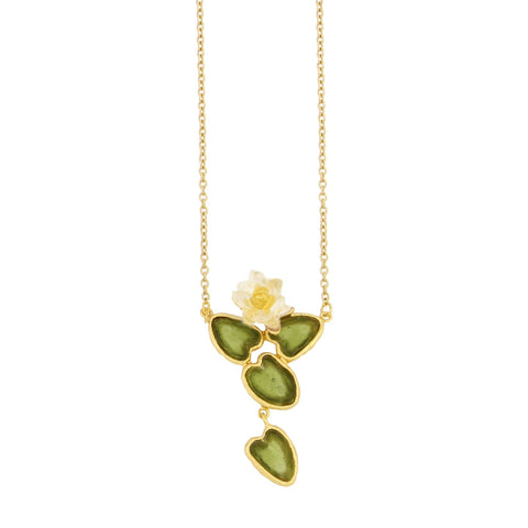 Water Lily 16 Inch Adjustable Pendant Necklace by Michael Michaud