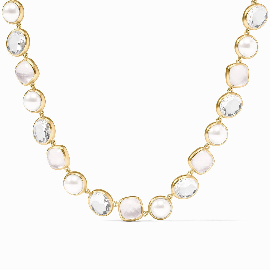 Kaleidoscope Tennis Necklace in Iridescent Clear Crystal by Julie Vos