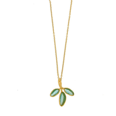 Sage 16 Inch Adjustable Dainty 3-Leaf Drop Pendant Necklace by Michael Michaud