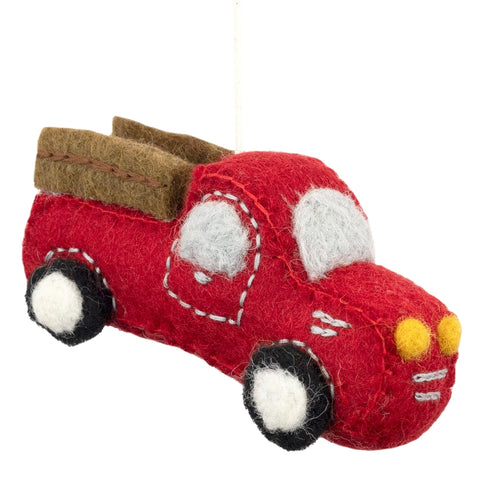 Love Truck Wool Ornament
