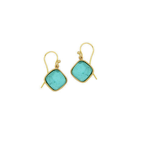 Bubble Diamonds Wire Earrings - Teal by Michael Michaud