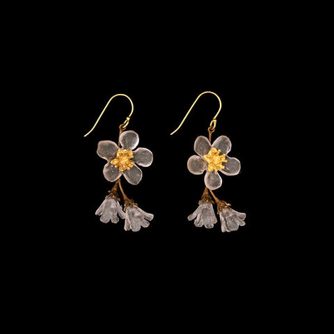 Cherry Blossom Wire Drop Earrings by Michael Michaud