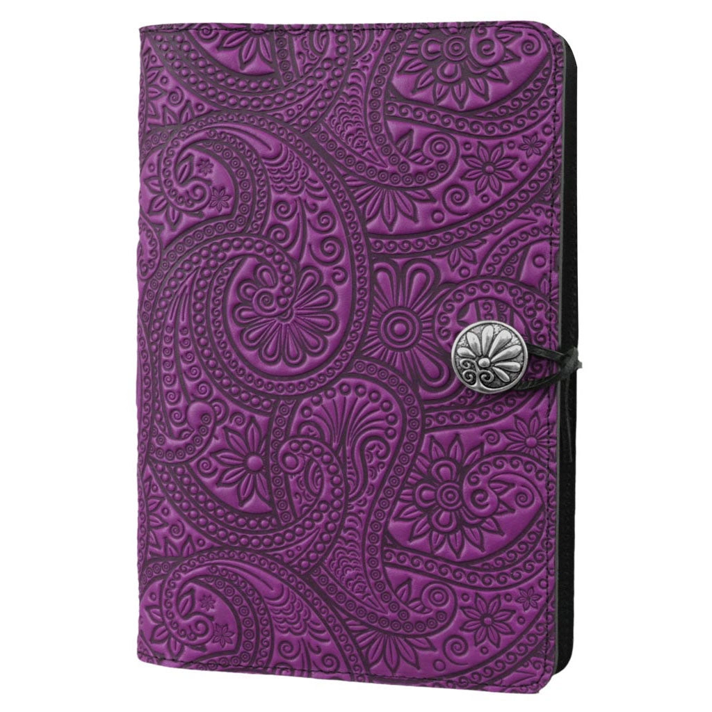 Small Leather Journal - Paisley in Orchid