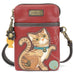 Tabby Cat Cellphone Crossbody in Orange and Burgundy