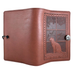 Cat in Window Small Leather Journal in Saddle