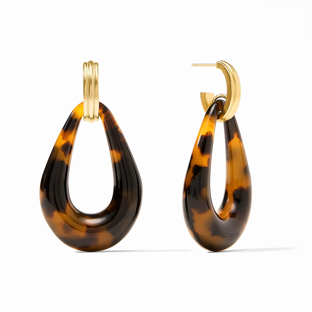 Carnaby Doorknocker Earrings in Tortoiseshell by Julie Vos