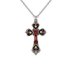 Red Medium Cross Necklace by Firefly Jewelry