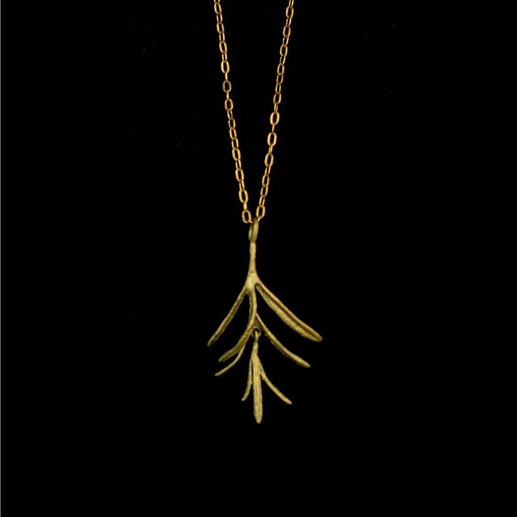 Petite Herb - Rosemary 16 Inch Adjustable Pendant Necklace by Michael Michaud