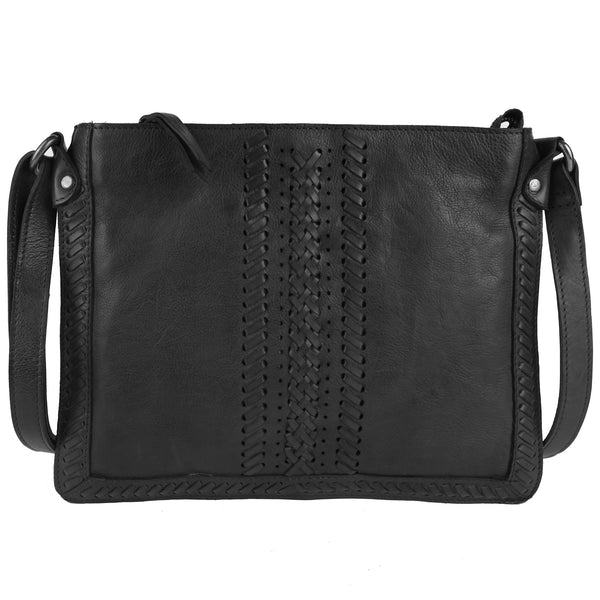 Gigi Leather Crossbody in Black