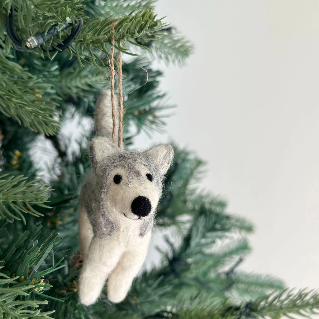Husky Dog Wool Ornament