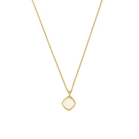 Bubble Diamond 16 Inch Adjustable Pendant Necklace- Frosted Clear by Michael Michaud