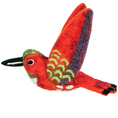 Rufous Hummingbird Wool Ornament