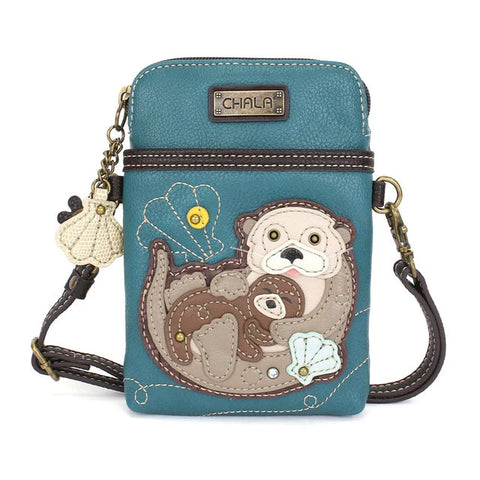 Otters Cellphone Crossbody in Turquoise