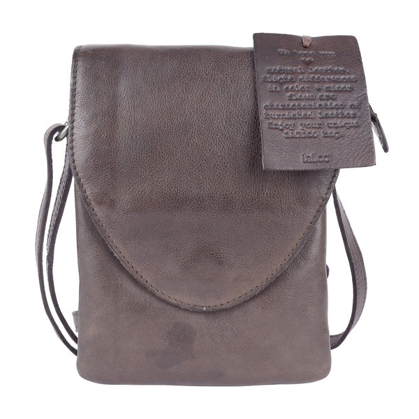 Pippa Leather Crossbody in Brown