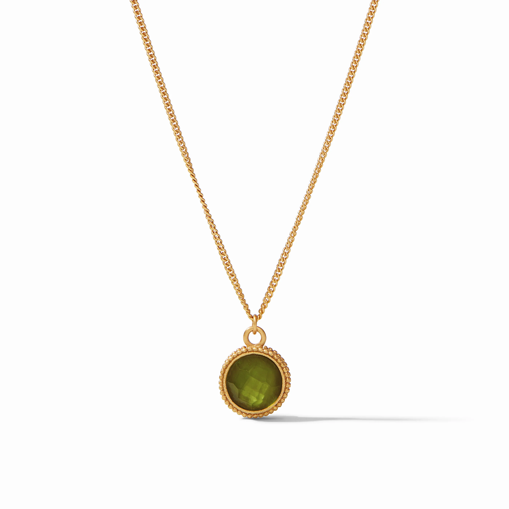Fleur-de-Lis Solitaire Necklace in Iridescent Palmetto Green by Julie Vos