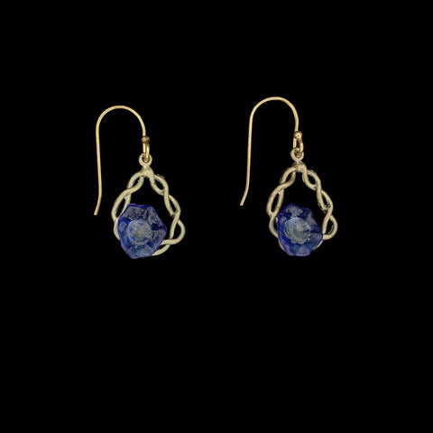 Morning Glory Small Hoop Wire Earrings by Michael Michaud
