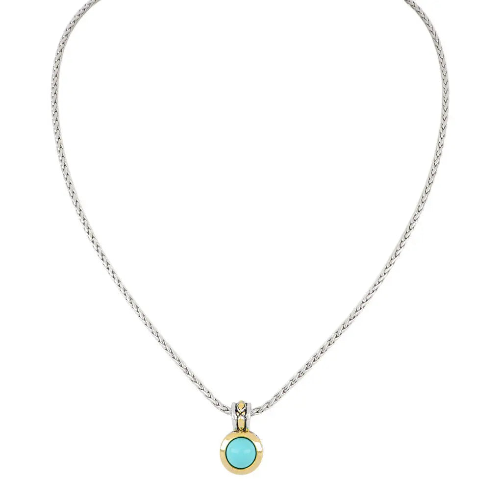 Pérola Collection - Turquoise Pendant with Chain Necklace by John Medeiros