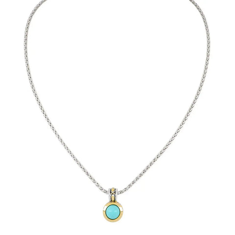 Pérola Collection - Turquoise Pendant with Chain Necklace by John Medeiros