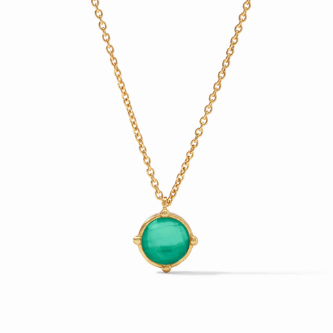Honeybee Solitaire Necklace in Iridescent Emerald Green by Julie Vos