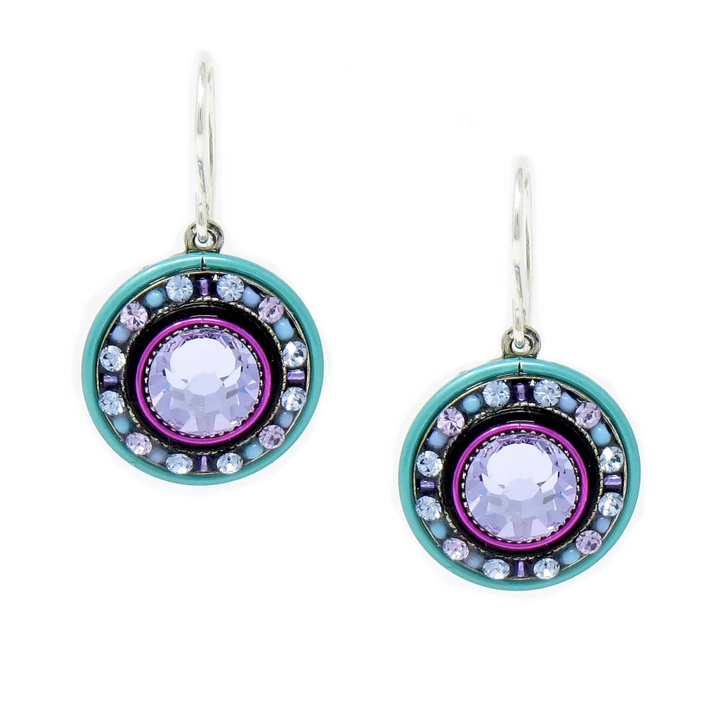 Lavender La Dolce Vita Round Earrings by Firefly Jewelry