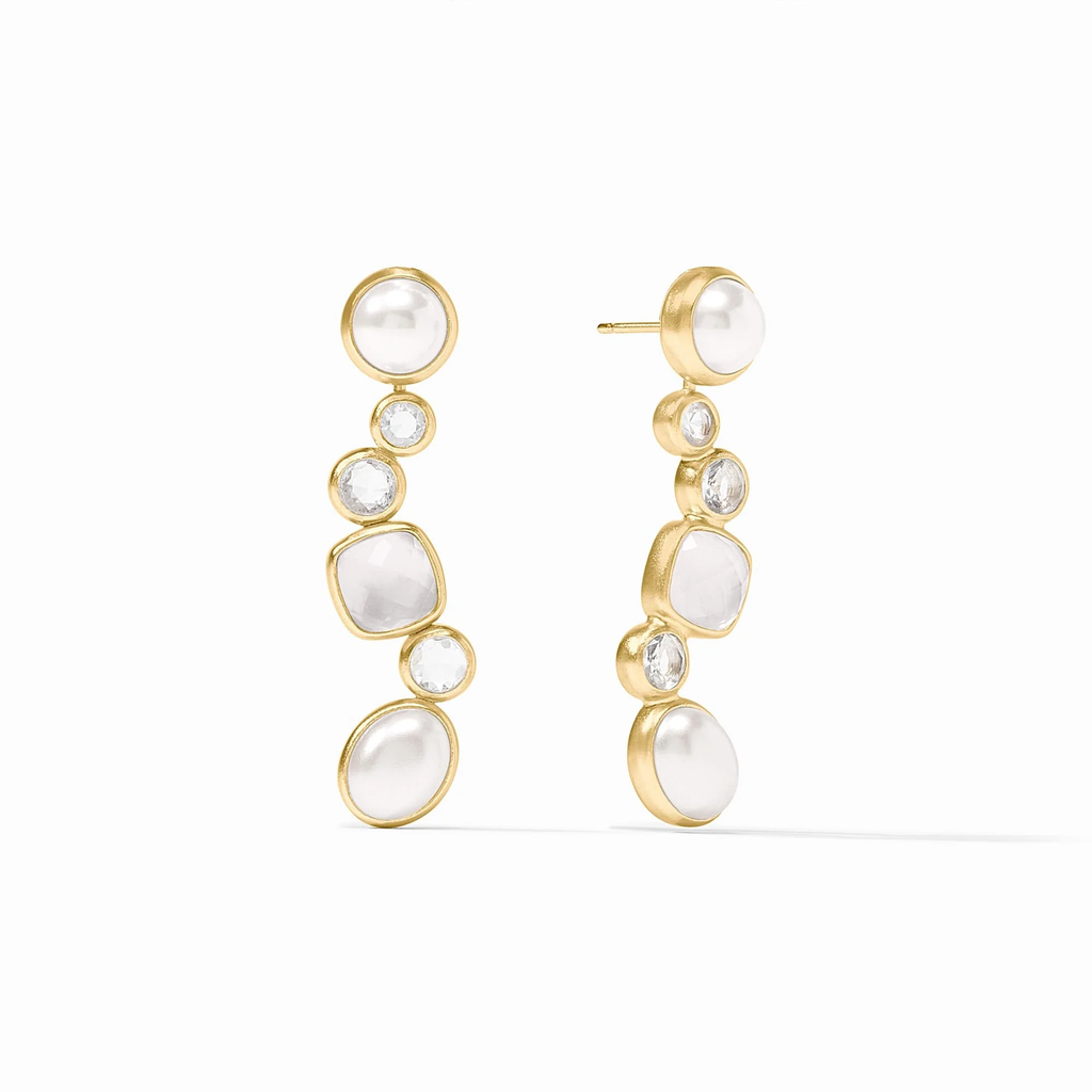 Kaleidoscope Earring Jacket in Iridescent Clear Crystal by Julie Vos